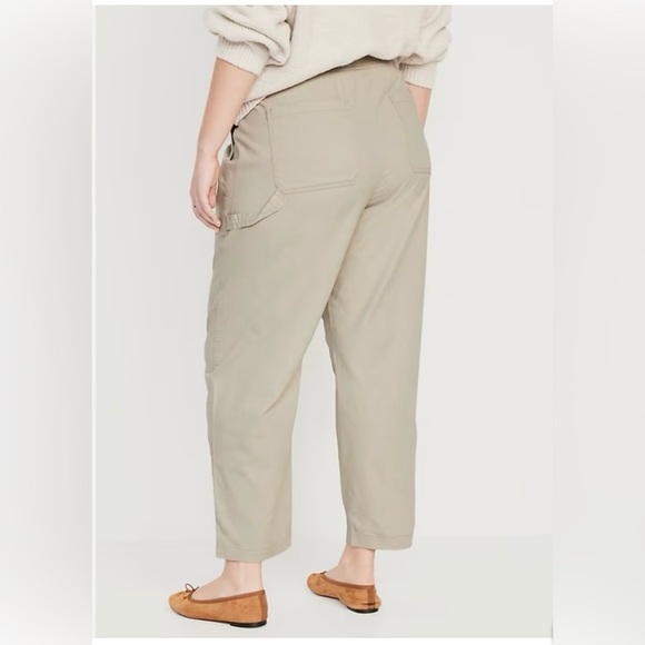 Old Navy High Rise Pulla Utility Pants Pull On Stretch Beige Pants-Size 2X NWT - Picture 2 of 14